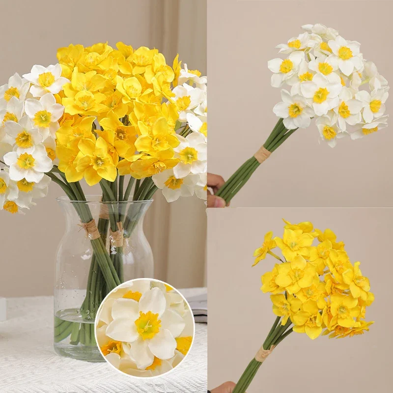 6pcs Artificial Narcissus Flower Bouquet Wedding Party Ornament Home Fake Flower Decor Simulation Daffodils Garden Room Desktop
6pcs Artificial Narcissus Flower Bouquet Wedding Party Ornament Home Fake Flower Decor Simulation Daffodils Garden Room Desktop