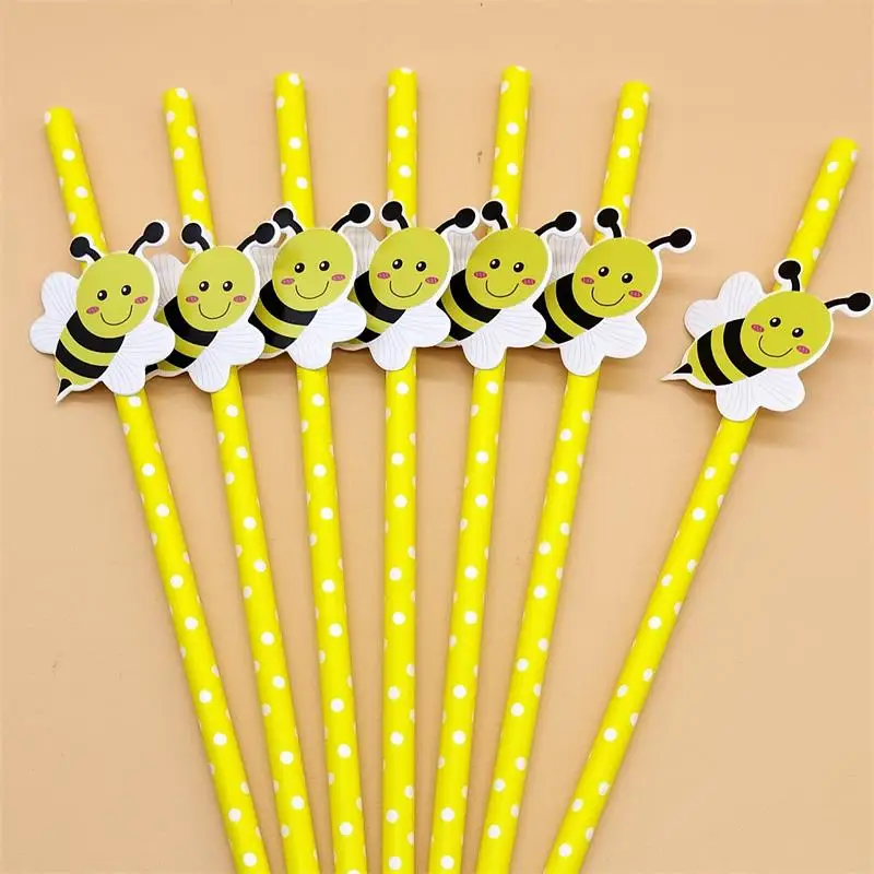 10Pcs Ins Cartoon Cute Bee Disposable Paper Straws Dessert Milk Tea Straws Birthday Wedding Baby Shower Party Straws Decoration
10Pcs Ins Cartoon Cute Bee Disposable Paper Straws Dessert Milk Tea Straws Birthday Wedding Baby Shower Party Straws Decoration