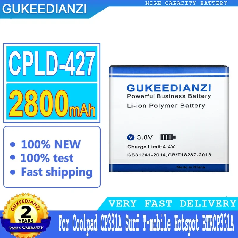 GUKEEDIANZI Battery CPLD-427 CPLD427 for Coolpad CP331A Surf T-mobile Hotspot BTRCP331A Mobile Phone Big Power Battery, 2800mAh
GUKEEDIANZI Battery CPLD-427 CPLD427 for Coolpad CP331A Surf T-mobile Hotspot BTRCP331A Mobile Phone Big Power Battery, 2800mAh