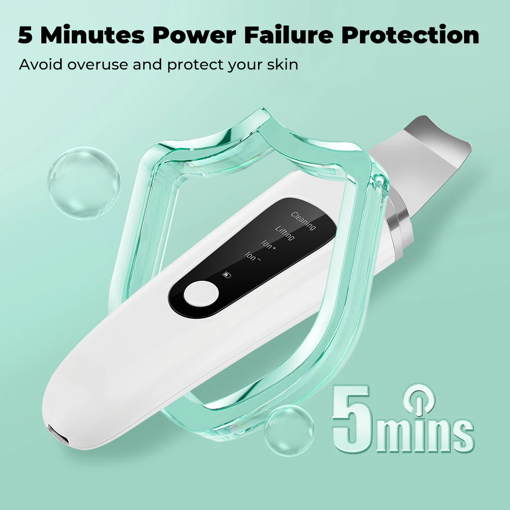 

Ultrasonic Skin Scrubber Peeling Blackhead Remover Deep Face Cleaning Ultrasonic Ion Acne Pore Cleaner Facial Shovel Cleanser