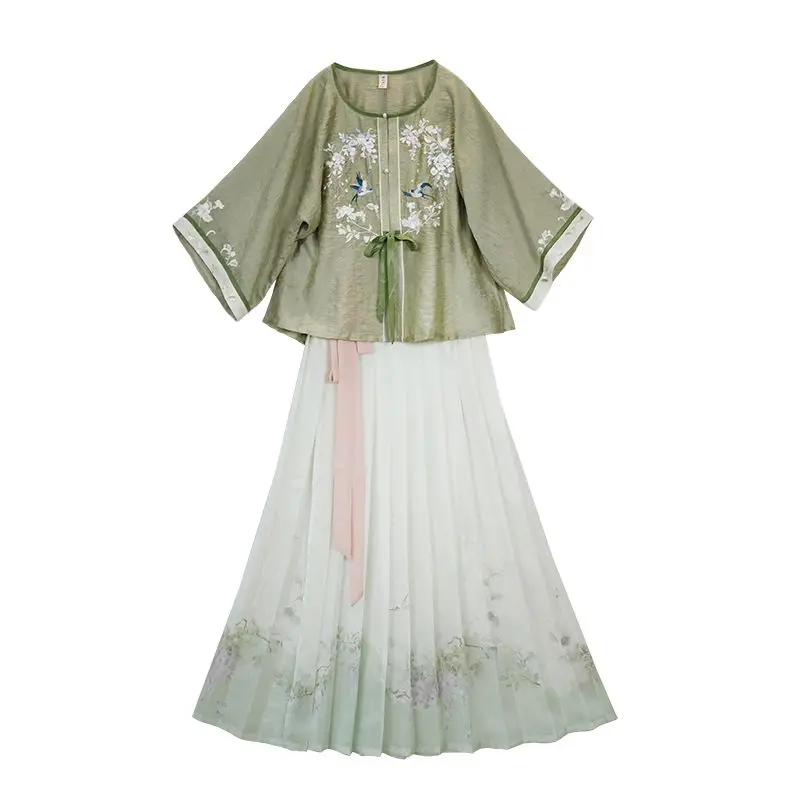 Traditional Chinese Hanfu Short Skirt Set 2023 Summer Pure Temperament Retro Lace Up Chinese Style Set Skirt Women
Traditional Chinese Hanfu Short Skirt Set 2023 Summer Pure Temperament Retro Lace Up Chinese Style Set Skirt Women