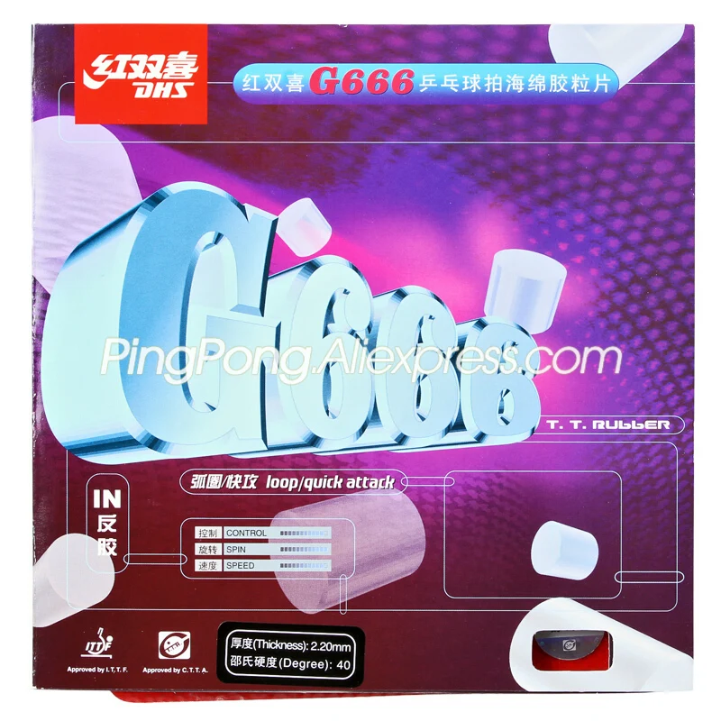 DHS G666 Table Tennis Rubber (Sticky, High Spin) Pips-in Original DHS G666 Ping Pong Sponge
DHS G666 Table Tennis Rubber (Sticky, High Spin) Pips-in Original DHS G666 Ping Pong Sponge