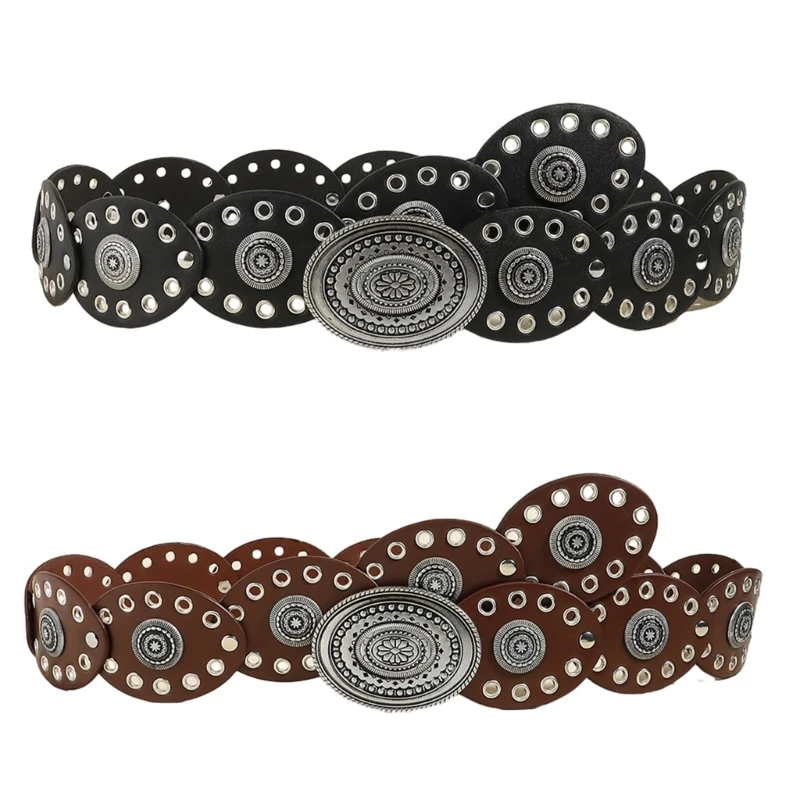Cowboy Belt for Women Fashion Hollowout Wide Belt Exotic-Style Eyelets Waistband for Dress Pants Female Accessories
Cowboy Belt for Women Fashion Hollowout Wide Belt Exotic-Style Eyelets Waistband for Dress Pants Female Accessories