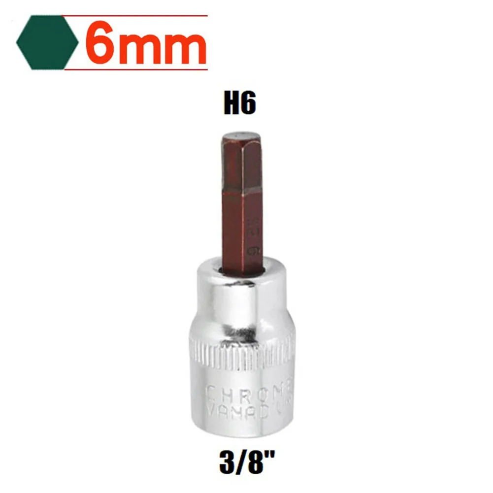 6pcs 3/8'' Inch Drive Hex Socket Bit Set H3-H10 Wrench Head Hex Screwdriver Bits Socket Tool Nut Removing Spanner Bit Hand Tools
6pcs 3/8'' Inch Drive Hex Socket Bit Set H3-H10 Wrench Head Hex Screwdriver Bits Socket Tool Nut Removing Spanner Bit Hand Tools