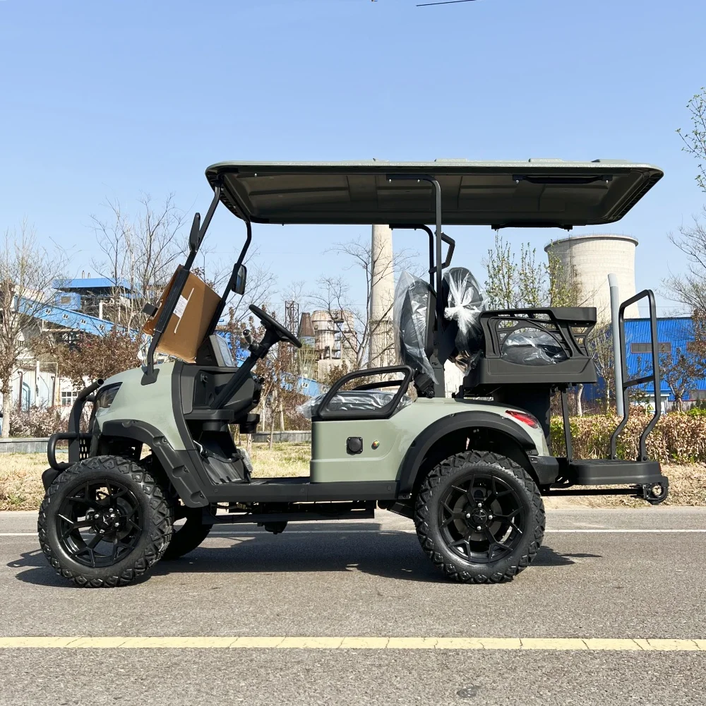 

48/72V New Style 2024 Brand Design 4 Seat Sightseeing Bus Club Cart CE DOT Electric Lithium Battery Golf Buggy Hunting Cart