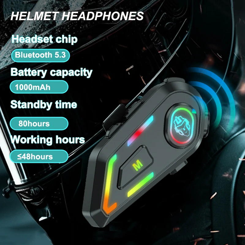 1000mAh Motorcycle Helmet Headset Bluetooth 5.3 Voice Control Wireless Music Player Waterproof Earphone with Ambient Light
1000mAh Motorcycle Helmet Headset Bluetooth 5.3 Voice Control Wireless Music Player Waterproof Earphone with Ambient Light