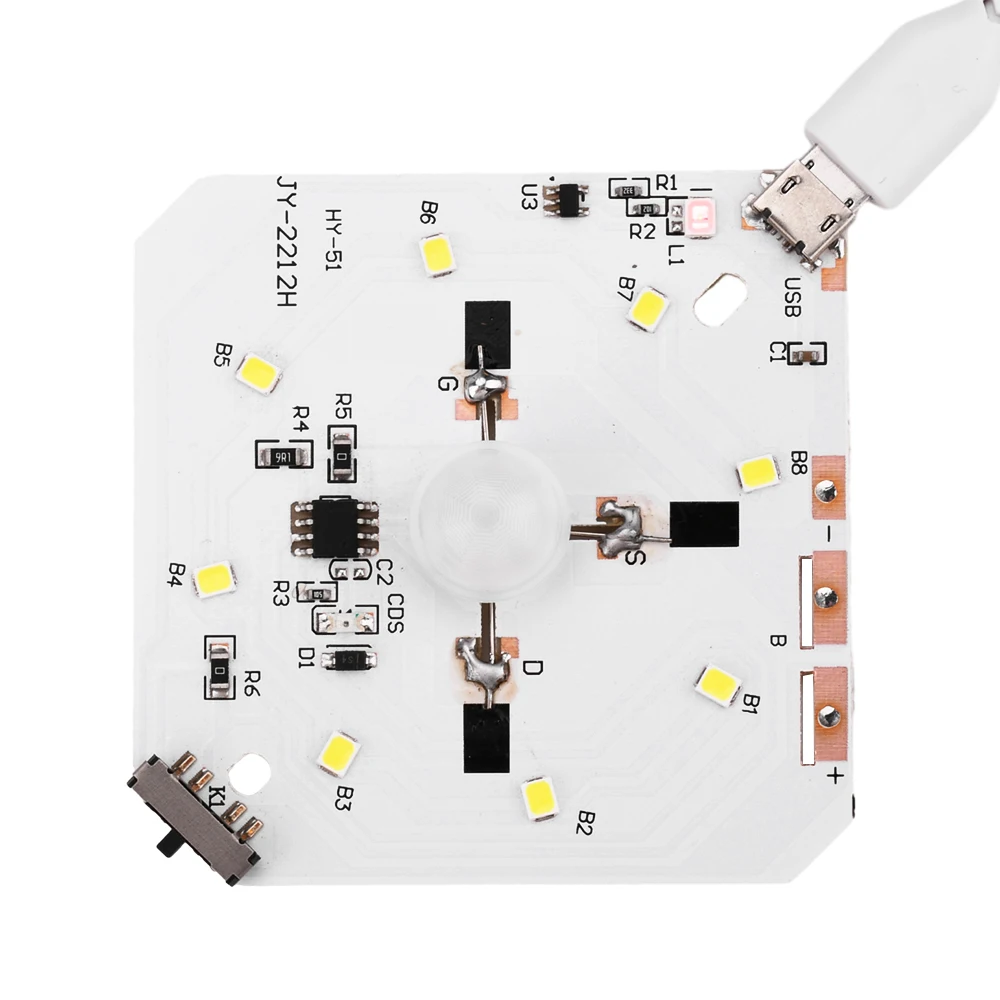 

Infrared Human Body Sensor Module LED Night Light Circuit Board USB Charging With Light Sensing White/warm Light