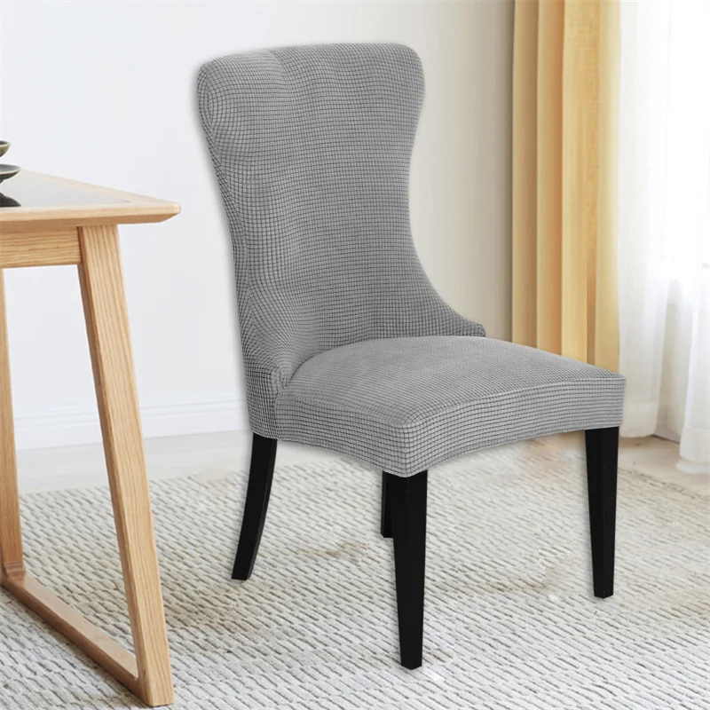 Housses de chaise incurvée en polaire de Style nordique, couvre-siège, extensible, amovible, lavable, pour salle à manger, pour salon Housses de chaise incurvée en polaire de Style nordique, couvre-siège, extensible, amovible, lavable, pour salle à manger, pour salon
