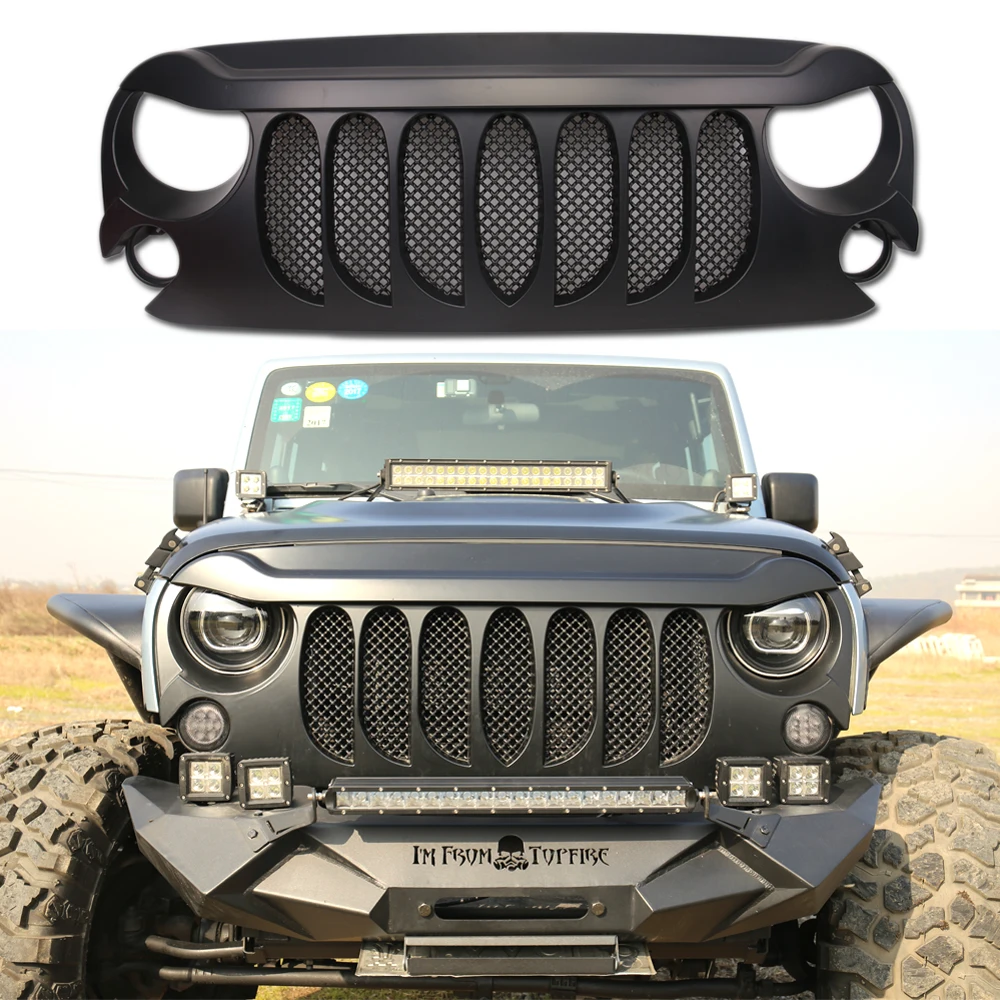 Передний гриль SXMA J264-3 JK, черный сетчатый гриль из АБС-пластика для Jeep Wrangler JK 2007-2017
Передний гриль SXMA J264-3 JK, черный сетчатый гриль из АБС-пластика для Jeep Wrangler JK 2007-2017