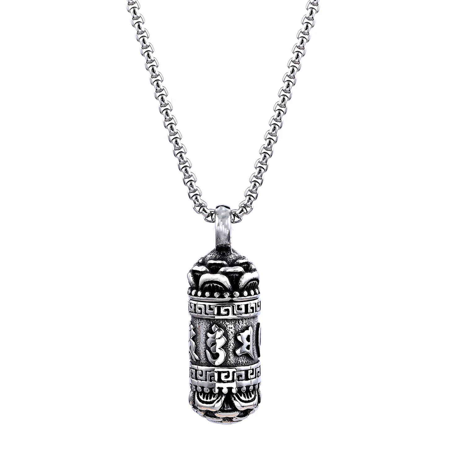 Vintage Personalized Sanskrit Rune Openable Cylindrical Stainless Steel Pendant Necklace
Vintage Personalized Sanskrit Rune Openable Cylindrical Stainless Steel Pendant Necklace