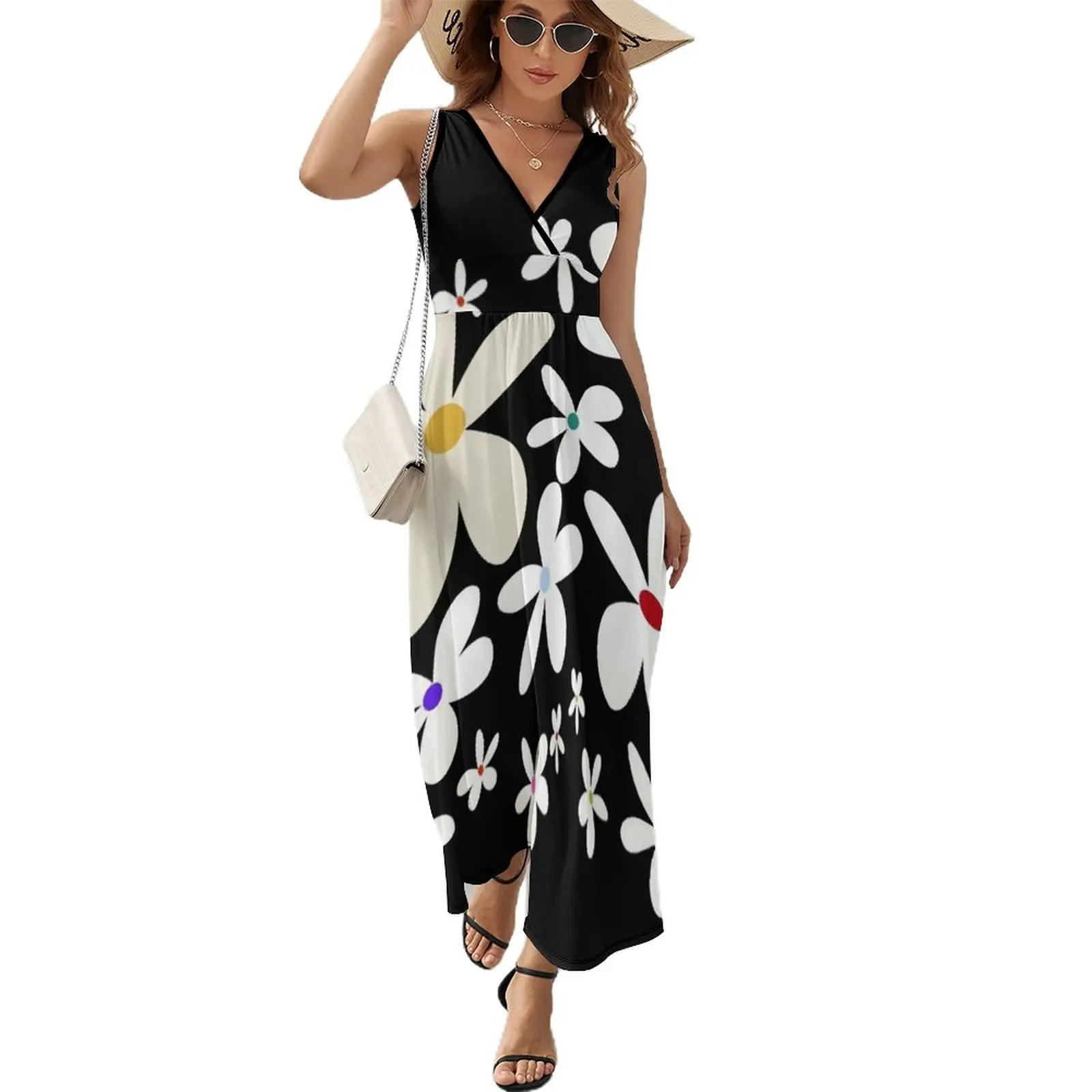 HAPPY RETRO WHITE ABSTRACT MULTI COLOR DAISIES DESIGN FUN 60'S 70'S VINTAGE PARTY DESIGN AND BEST WOMANS BIRTHD Sleeveless Dress
HAPPY RETRO WHITE ABSTRACT MULTI COLOR DAISIES DESIGN FUN 60'S 70'S VINTAGE PARTY DESIGN AND BEST WOMANS BIRTHD Sleeveless Dress