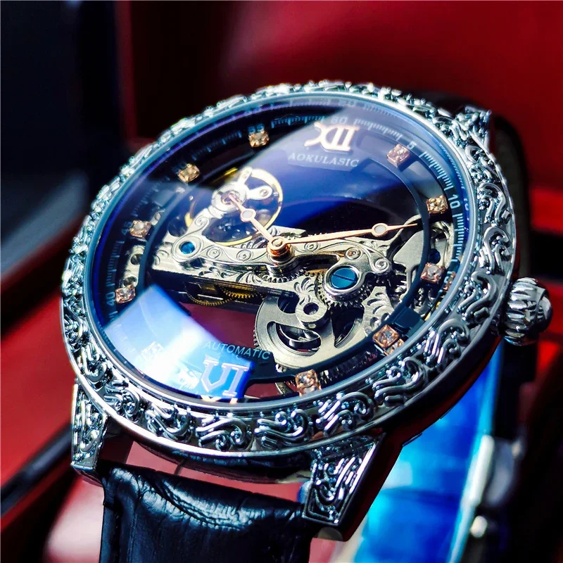 AOKULASIC Automatic Watch Men Top Brand Luxury Sports Mechanical Watches Mens Hollow Out Waterproof Retro Relogio Masculino
AOKULASIC Automatic Watch Men Top Brand Luxury Sports Mechanical Watches Mens Hollow Out Waterproof Retro Relogio Masculino