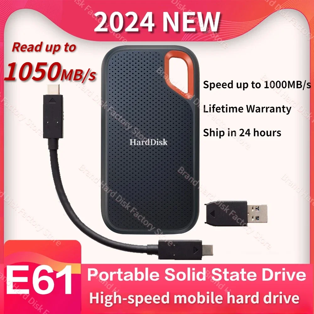 SSD E61 2TB 1TB 256TB USB 3.2 Type-A/C Portable External Solid State Drive NVME Hard Disk 100% Original Small Portable for PS5
SSD E61 2TB 1TB 256TB USB 3.2 Type-A/C Portable External Solid State Drive NVME Hard Disk 100% Original Small Portable for PS5