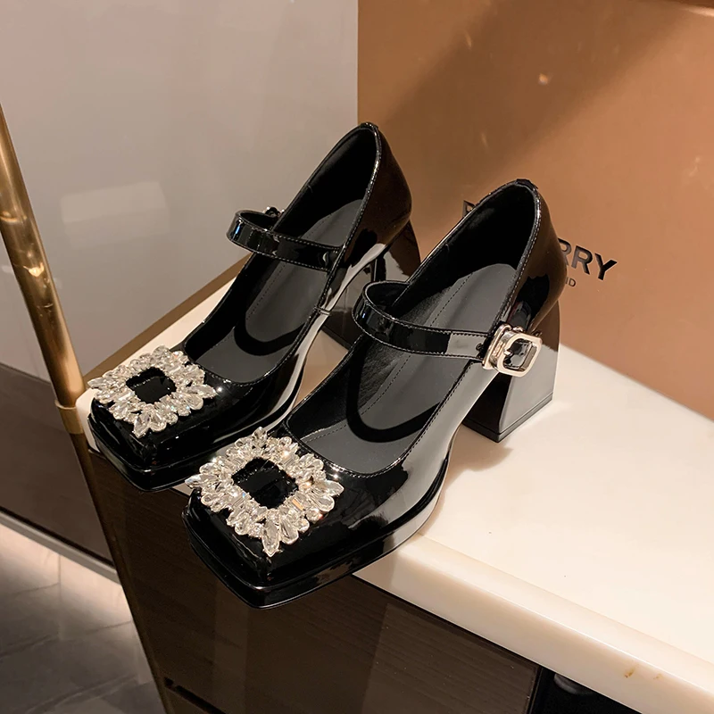 Gorgeous French Rhinestone Thick High Heels Single Shoes Square Head High Heels One-Word Buckle High Heels Casual Sneakers
Gorgeous French Rhinestone Thick High Heels Single Shoes Square Head High Heels One-Word Buckle High Heels Casual Sneakers