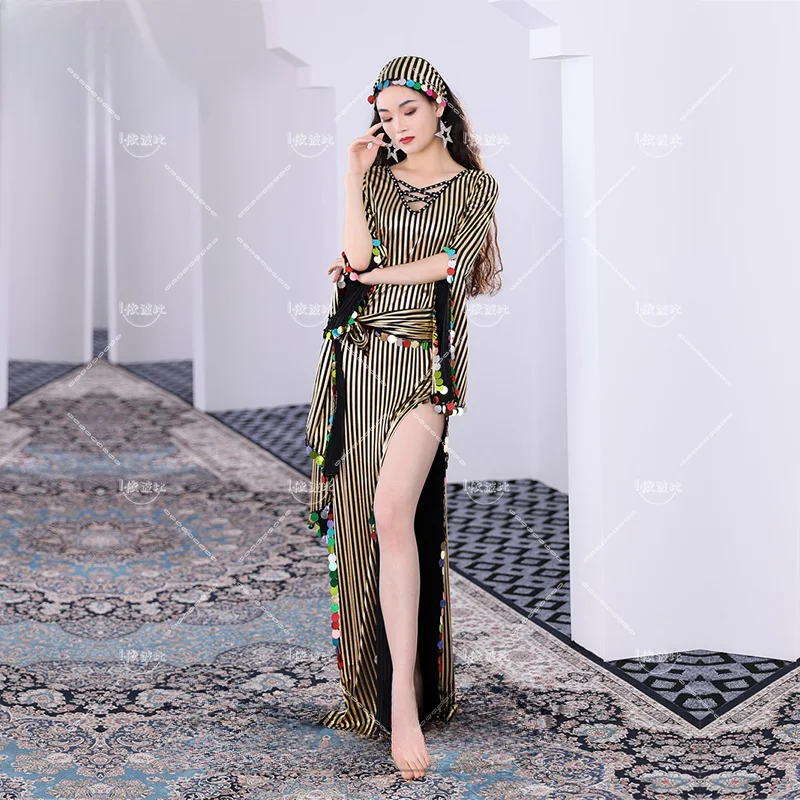 

Belly Dance Costume Dress for Women Big Sequins Baladi Shaabi Folk Costume Robes Female Oriental Belly Dancing Stage Dresses