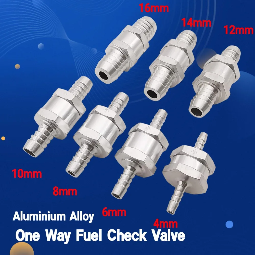 1Pcs Silver One Way Vehicle Fuel Non Return Check Valve 4/6/8/10/12/14/16mm Valves Aluminium Alloy Fuel Non Return Check Valve
1Pcs Silver One Way Vehicle Fuel Non Return Check Valve 4/6/8/10/12/14/16mm Valves Aluminium Alloy Fuel Non Return Check Valve