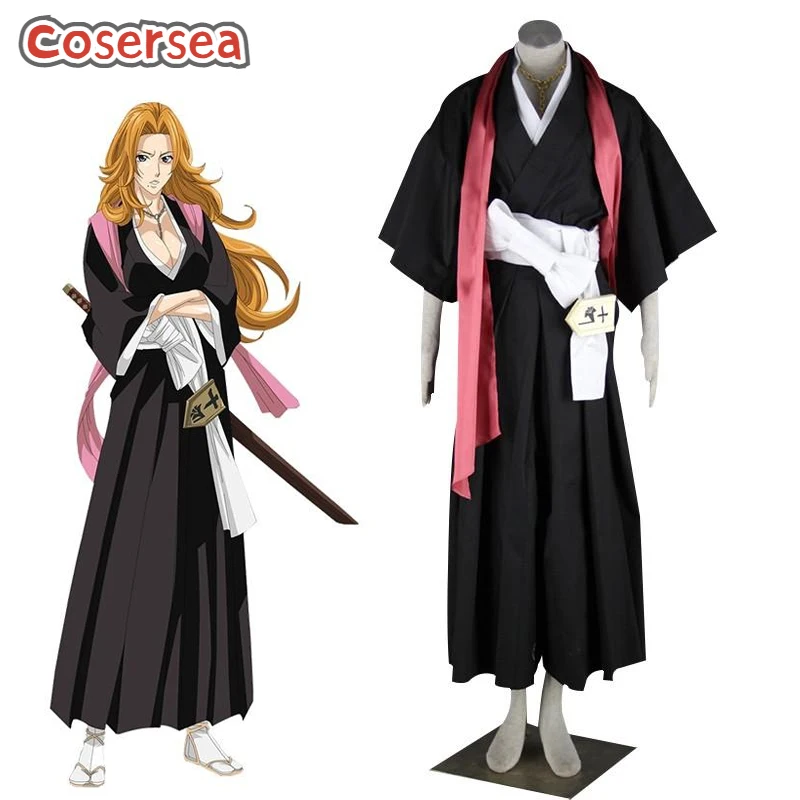 

Cosersea Bleach Rangiku Matsumoto Cosplay Costume Women Kimono Uniform Halloween Outfit Fullset Robe Belt