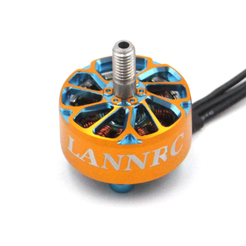 

LANNRC 2207.5 1750KV 1950KV 2550KV 3-6S Lipo Brushless Motor Hydrogen peroxide Orange and Blue for RC FPV 5inch Through Drones