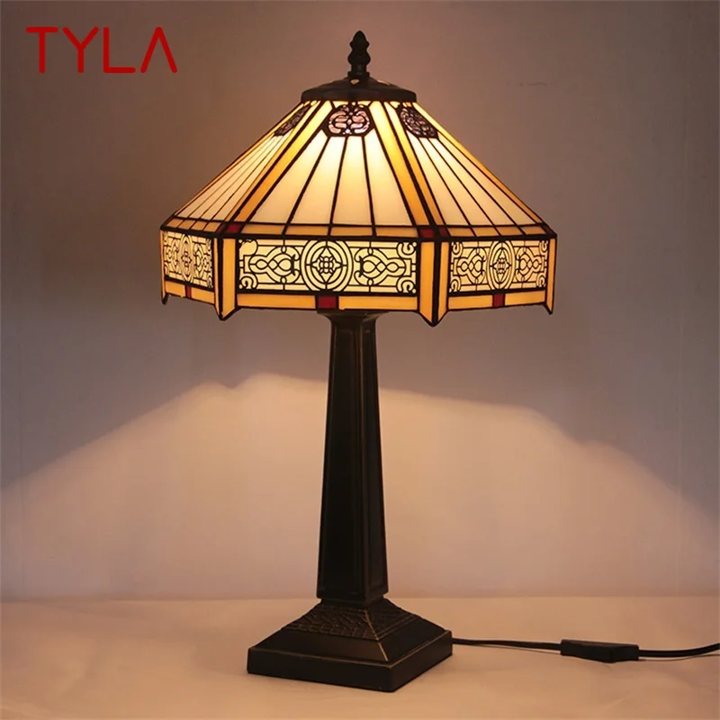 TYLA Tiffany Glass Table Lamp LED Vintage Creative Simple Desk Light For Home Living Room Bedroom Bedside Decor
TYLA Tiffany Glass Table Lamp LED Vintage Creative Simple Desk Light For Home Living Room Bedroom Bedside Decor