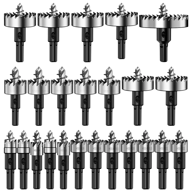 12-100mm Hole Saw Set Hard Metal Drill Bits Heavy Duty Hole Opener Hole Cutter For Metal Stainless Steel Iron Wood Plastic Etc.
12-100mm Hole Saw Set Hard Metal Drill Bits Heavy Duty Hole Opener Hole Cutter For Metal Stainless Steel Iron Wood Plastic Etc.