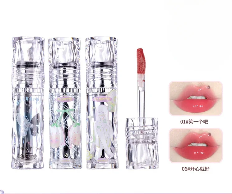 

FLORTTE Wackky Girls Dormitory Series Mirror Lip Paint Good Melia Water Glossy Lipstick Not Easy to Stick Lip Glaze