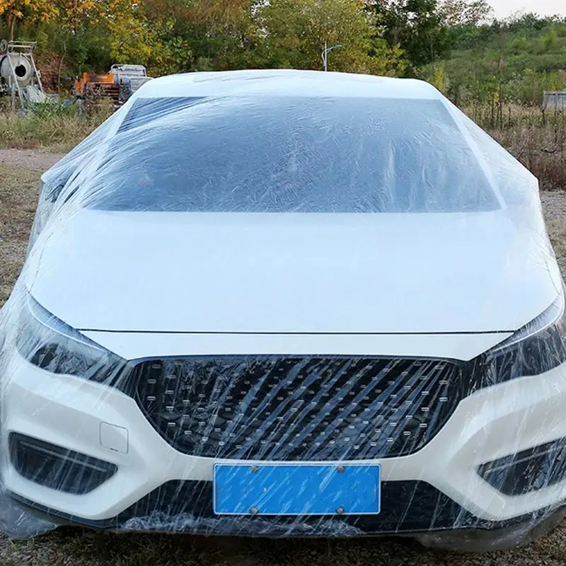 

Универсальный прозрачный автомобильный чехол, одноразовый полноразмерный защитный козырек от дождя, пыли, автомобильный чехол, автомобильный протектор