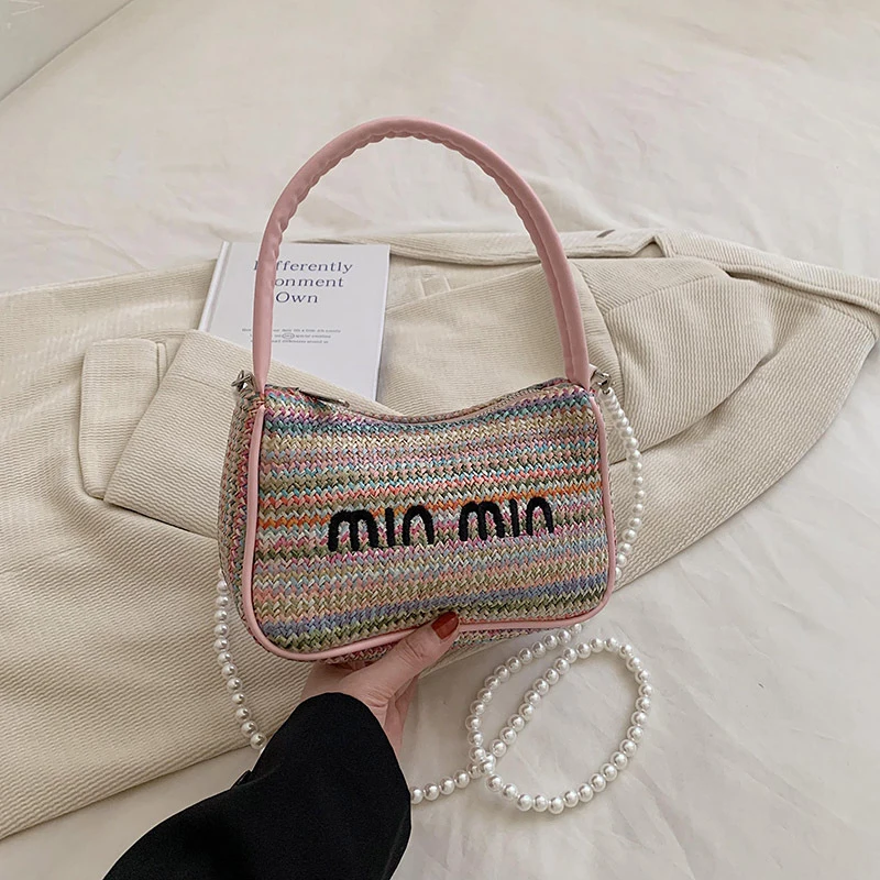 Simple Straw Bag 2023 Summer New Popular Women's Bag Fashion Color Beaded Splicing Chain Ladies Crossbody Single Shoulder Bag
Simple Straw Bag 2023 Summer New Popular Women's Bag Fashion Color Beaded Splicing Chain Ladies Crossbody Single Shoulder Bag