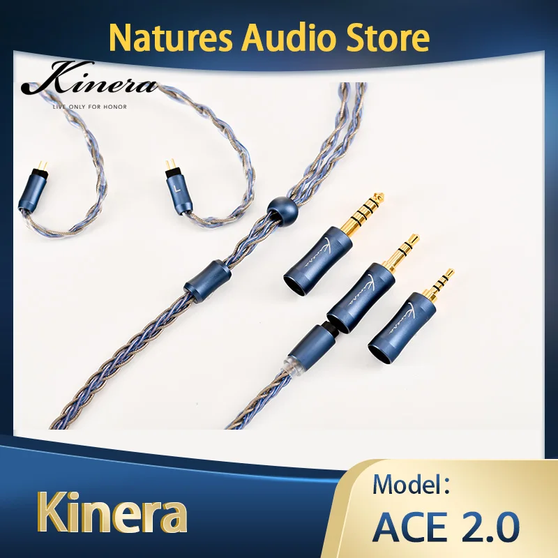 

Kinera Ace 2.0 Earphone Modular Upgrade Cable 2.5+3.5+4.4mm Balanced Detachable Plug Silver Foil Alloy Copper 0.78 2pin/MMCX