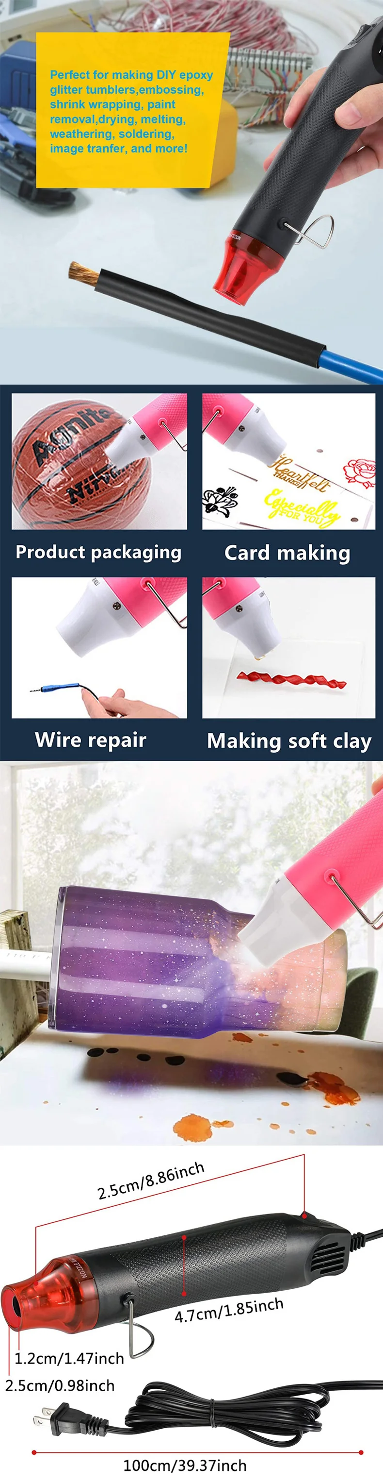 Generic 220V DIY Using Heat Gun Epoxy Resin Bubble Remover Bubble