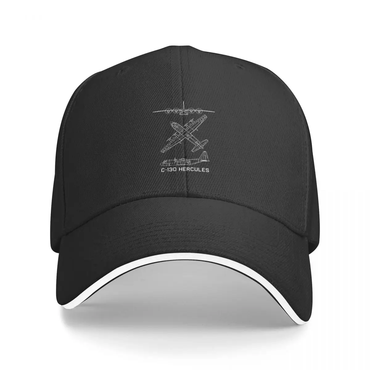 

C-130 Hercules American Military Transport Aircraft Plane Blueprints Diagrams Baseball Cap Rugby custom Hat Boy Women's