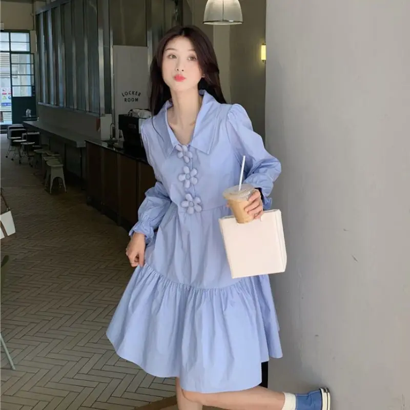Fashionable Blue Long Sleeved Shirt Dress for Women Spring and Autumn 2024 New French First Love Unique Dresses Female Clothing
Fashionable Blue Long Sleeved Shirt Dress for Women Spring and Autumn 2024 New French First Love Unique Dresses Female Clothing