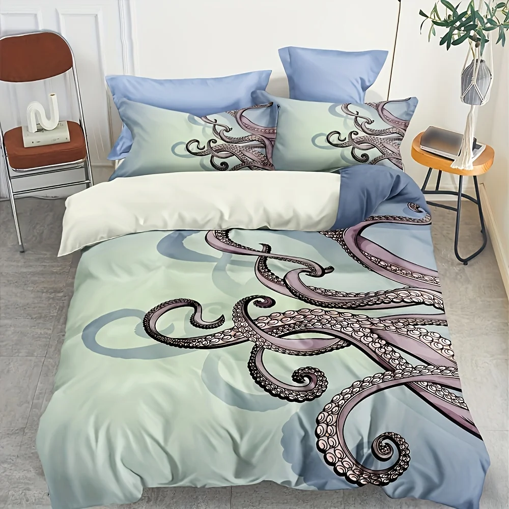 Sleep in Style with this Octopus Print Bedding Set 3pcs Duvet Cover Pillowcases Kids Bedding Set Queen and King Size Bed Linen
Sleep in Style with this Octopus Print Bedding Set 3pcs Duvet Cover Pillowcases Kids Bedding Set Queen and King Size Bed Linen