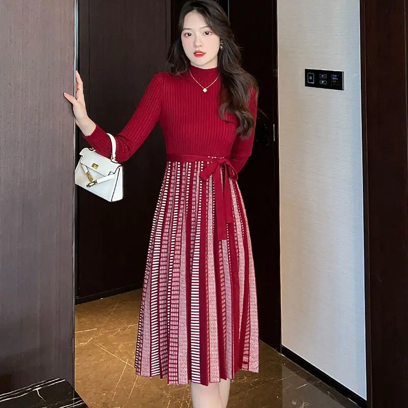 2023 Women's Dress Autumn and Winter New Wool Knitting Color Contrast Underpinning Medium High Grade Knee Length Free Shipping
2023 Women's Dress Autumn and Winter New Wool Knitting Color Contrast Underpinning Medium High Grade Knee Length Free Shipping