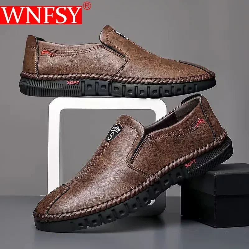 Wnfsy Men's Leather Shoes Casual Driving Shoes Comfortable Shoes for Men Soft-soled Large Size Business Leather Anti-slip Flats
Wnfsy Men's Leather Shoes Casual Driving Shoes Comfortable Shoes for Men Soft-soled Large Size Business Leather Anti-slip Flats