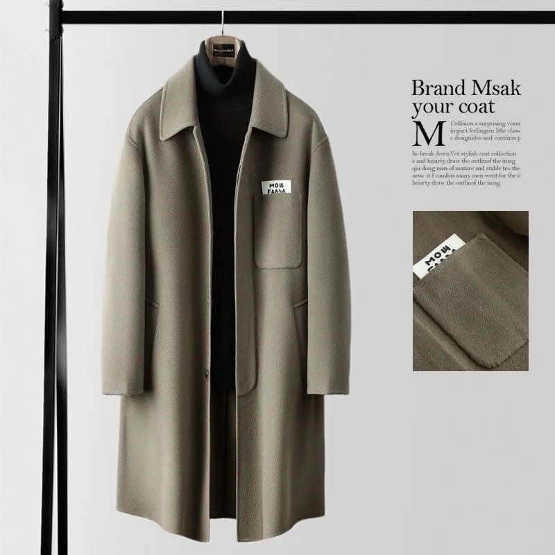 Autumn and winter 2023 new double faced woolen coat men's medium long lapel casual wool hidden buttons
Autumn and winter 2023 new double faced woolen coat men's medium long lapel casual wool hidden buttons