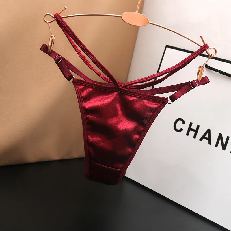 Sexy Satin Silky Panties Ladies Low Waist Seamless Hollow Solid Color T/Thongs Cotton Stall Adjustable Women Underwear
Sexy Satin Silky Panties Ladies Low Waist Seamless Hollow Solid Color T/Thongs Cotton Stall Adjustable Women Underwear