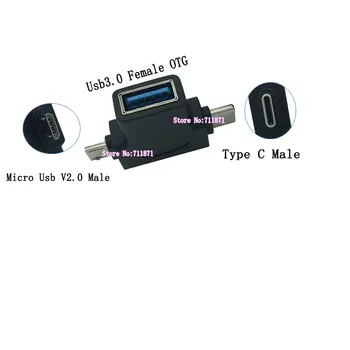 마이크로 USB 타입 C OTG 어댑터 커넥터, USB 3.1 타입 C 마이크로 USB V2.0, 태블릿 PC 휴대폰 OTG 커넥터 어댑터