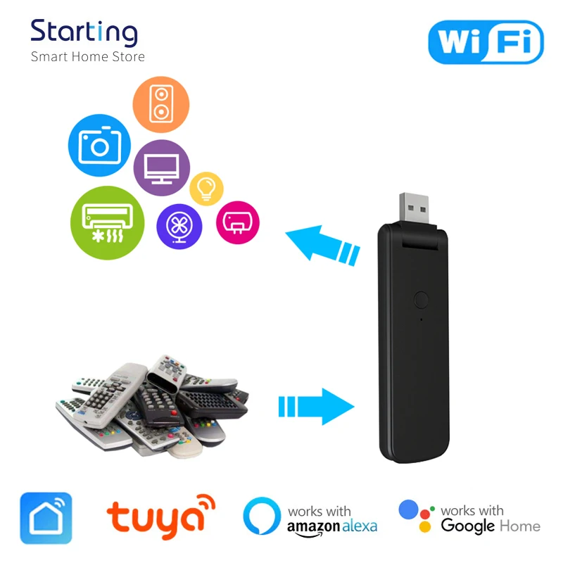 Пульт дистанционного управления Tuya WiFi + ИК USB универсальный пульт дистанционного управления бытовая техника смарт-контроллер работает с Alexa Google Home
Пульт дистанционного управления Tuya WiFi + ИК USB универсальный пульт дистанционного управления бытовая техника смарт-контроллер работает с Alexa Google Home