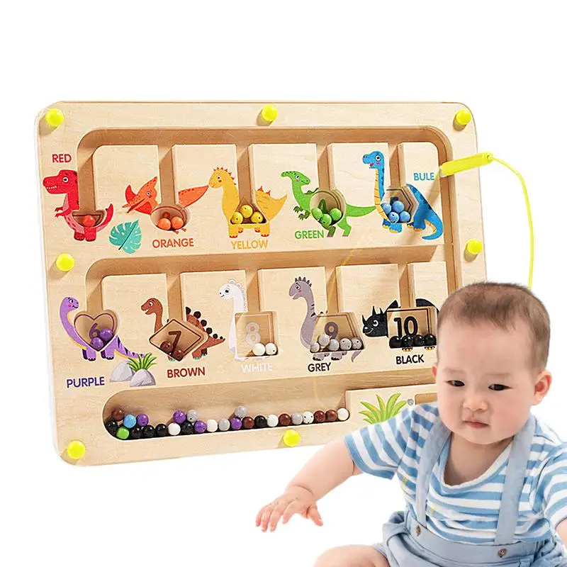 

Magnetic Color And Number Maze Magnetic Number Counting Maze Dinosaur Design Fine Motor Skills Toy For Travel Home School And