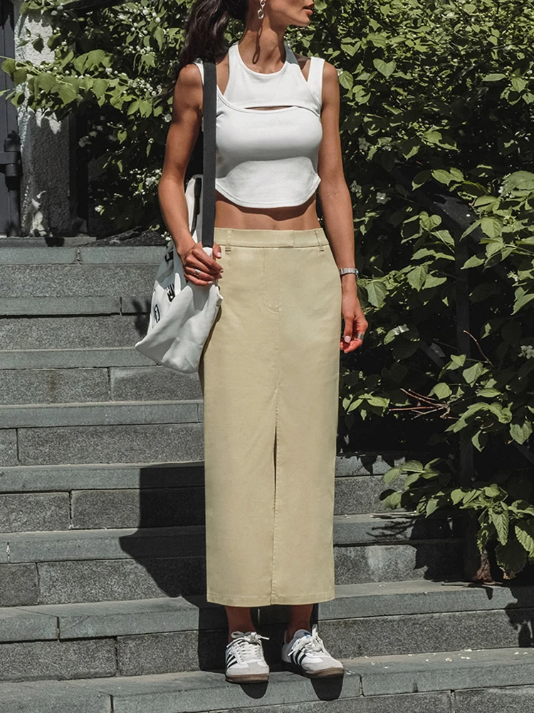 Split Solid Midi Women's Skirt 2023 Autumn Sexy High Waist Slim Hip Long Skirts Ladies Fashion Elegant Simple Femme Faldas New
Split Solid Midi Women's Skirt 2023 Autumn Sexy High Waist Slim Hip Long Skirts Ladies Fashion Elegant Simple Femme Faldas New