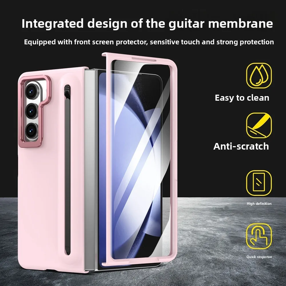 Business Lens Bracket Premium Film Integrated Case For Samsung Galaxy Z Fold 7 6 5 4 3 With Pen Slot Holder Anti-Drop Hard Cover Business Lens Bracket Premium Film Integrated Case For Samsung Galaxy Z Fold 7 6 5 4 3 With Pen Slot Holder Anti-Drop Hard Cover