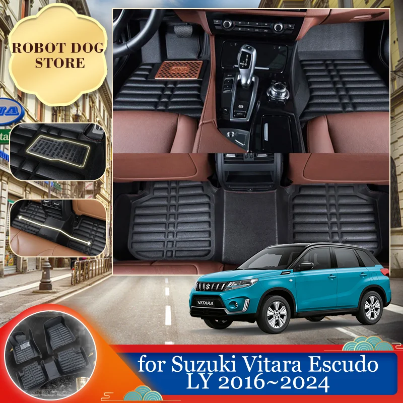 

Car Leather Floor Mat for Suzuki Vitara Escudo LY 2016~2024 2017 Foot Interior Liner Waterproof Carpet Pad Custom Rug Accessorie