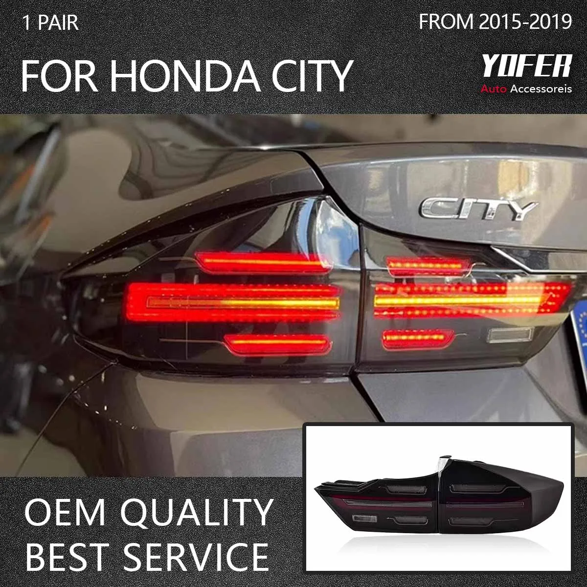 Автомобильные фонари YOFER для Honda City, задние фонари 2014-2019, задние фонари, задние фонари, динамические фонари заднего тормоза
Автомобильные фонари YOFER для Honda City, задние фонари 2014-2019, задние фонари, задние фонари, динамические фонари заднего тормоза