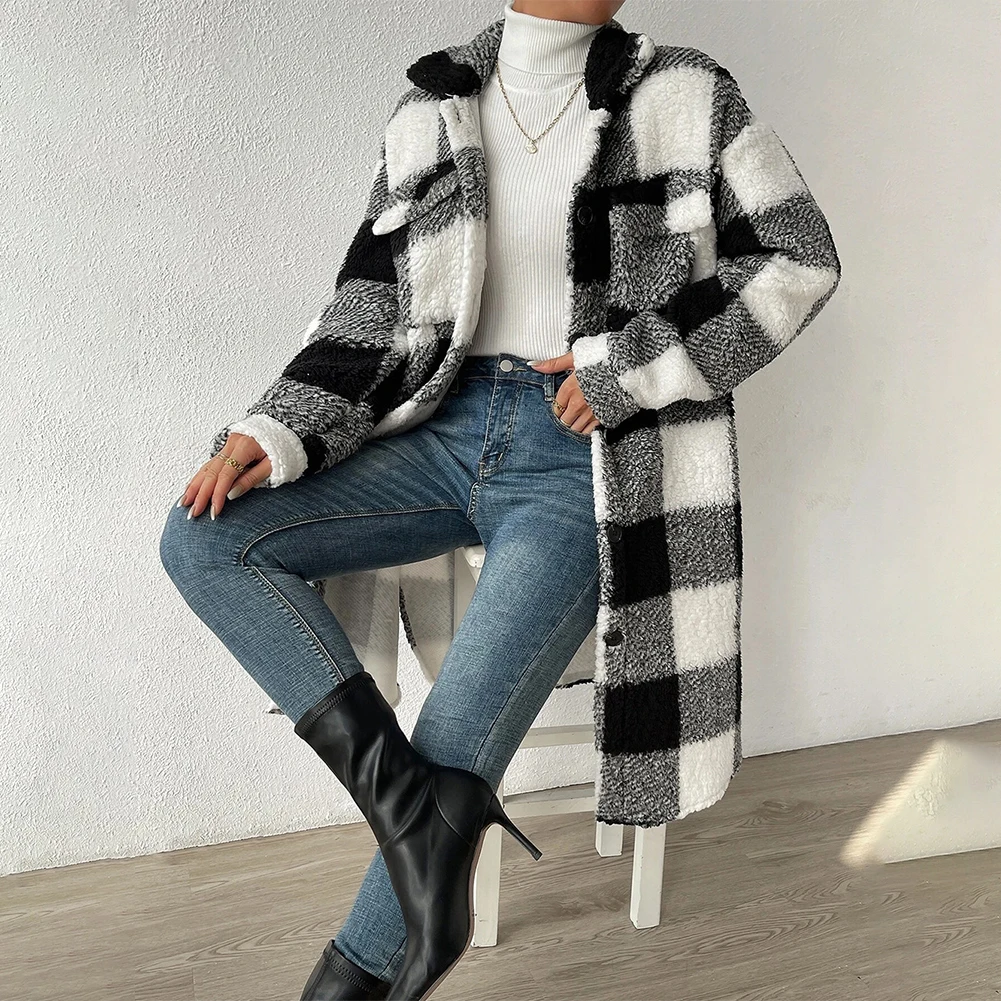 Womens Tartan Check Jacket Shacket Cardigan Trench Coat Warm Fleece Plaid Jacket Outwear Lapel Long Sleeve Fashion Holiday Daily
Womens Tartan Check Jacket Shacket Cardigan Trench Coat Warm Fleece Plaid Jacket Outwear Lapel Long Sleeve Fashion Holiday Daily