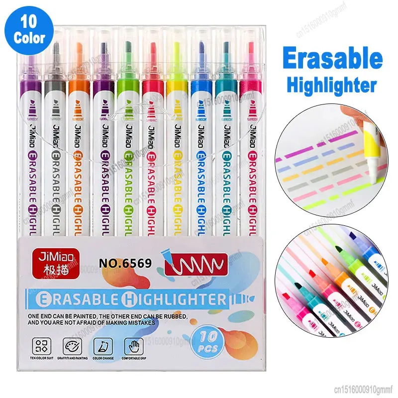 

6/10 Color Set Erasable Highlighter Art Marker Pen Oblique Tip 1mm 4mm For DIY Graffiti Drawing Painting Stationery Kids Gift