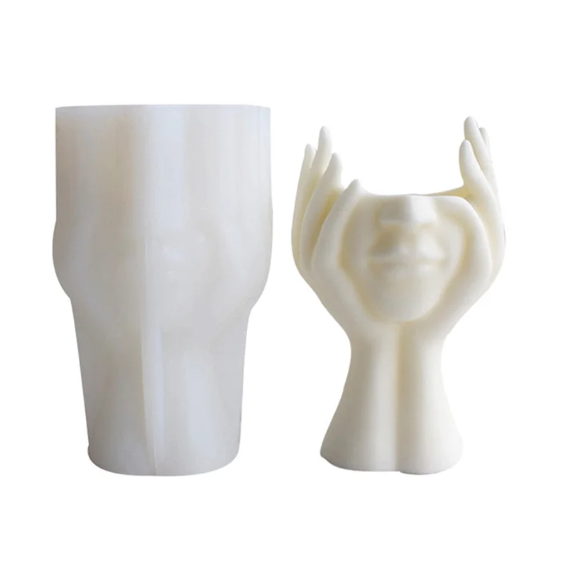 

DIY Hand Holding Face Vase, Silicone Mold Abstract Vase Art Design Mold, Home Unique Style Vase