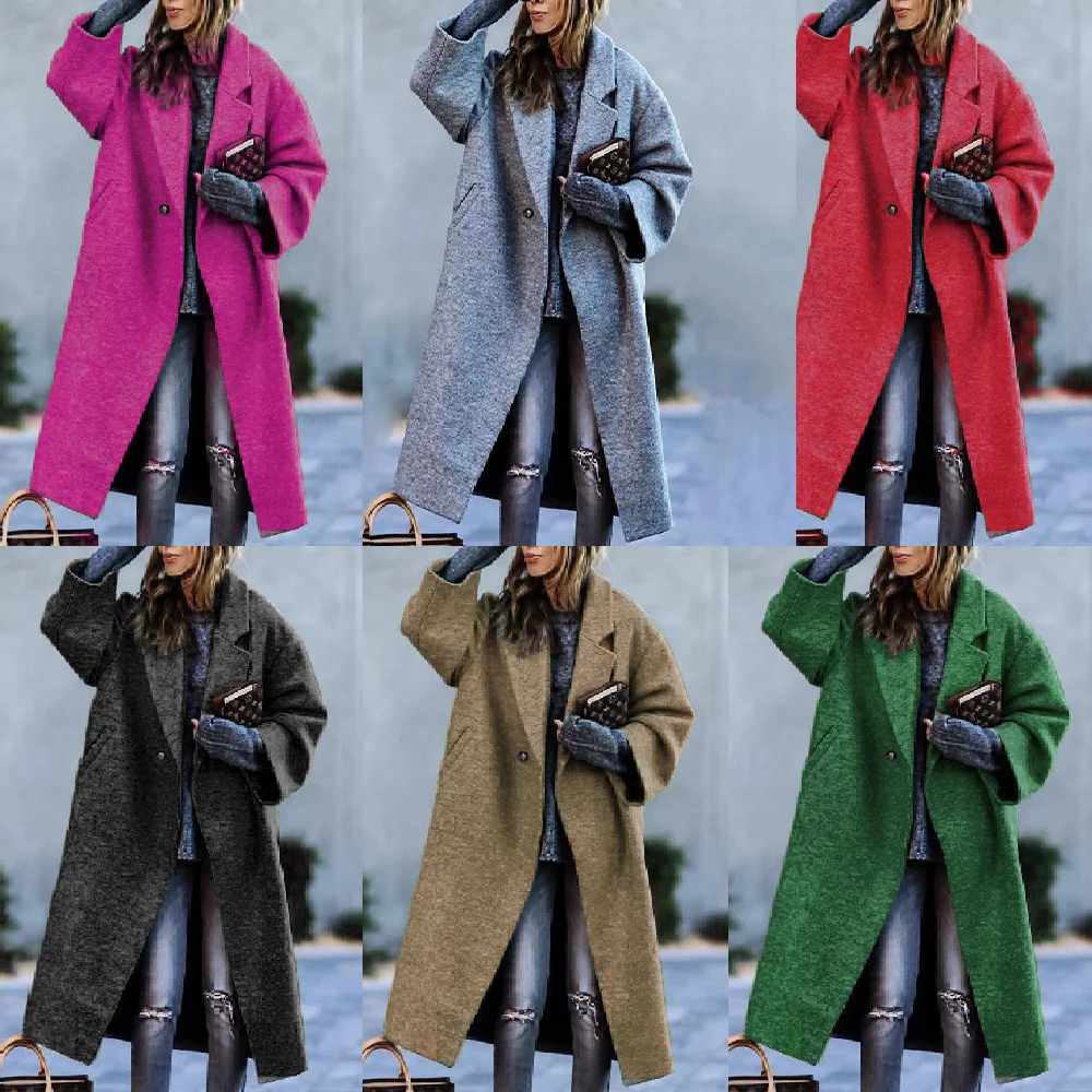 Women's Loose Long Woolen Coat, Temperament Commuter, Belt-Less Lapel, Europe and The United States, Autumn and Winter, 325
Women's Loose Long Woolen Coat, Temperament Commuter, Belt-Less Lapel, Europe and The United States, Autumn and Winter, 325