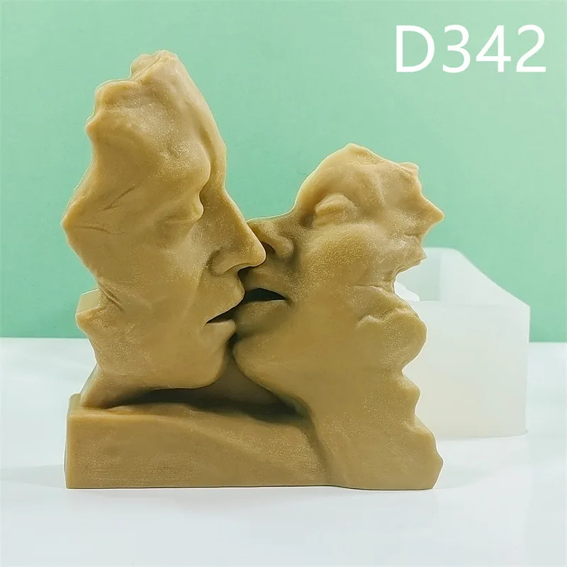 

Kissing Couple Silicone Mold For Wedding Festive Candle Mold Love Christmas Tree Plaster Molud Aromatherapy Wedding Gift Handmad