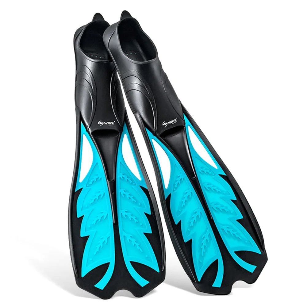 

WAVE Snorkeling Professional Long Flippers Blade Fin Soft Rubber for Adults Kids Water Sport Diving Fins Swimming Training L1