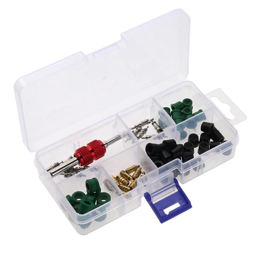 Universal HVAC Valve Core Remover Tool 71Pcs AC Repair Kit Rubber Gasket Valve Cores A/C Recharge Hose Repairs
Universal HVAC Valve Core Remover Tool 71Pcs AC Repair Kit Rubber Gasket Valve Cores A/C Recharge Hose Repairs